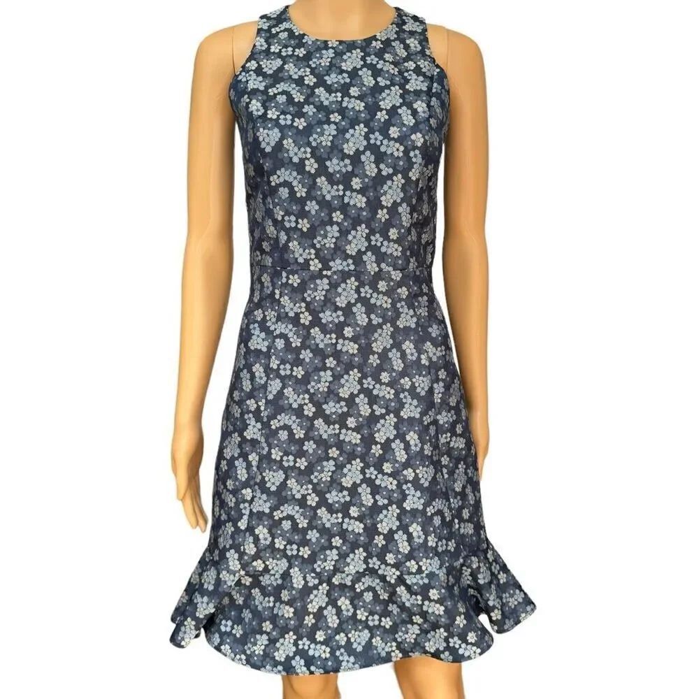 Michael Kors floral mini dress ruffle hem size 0